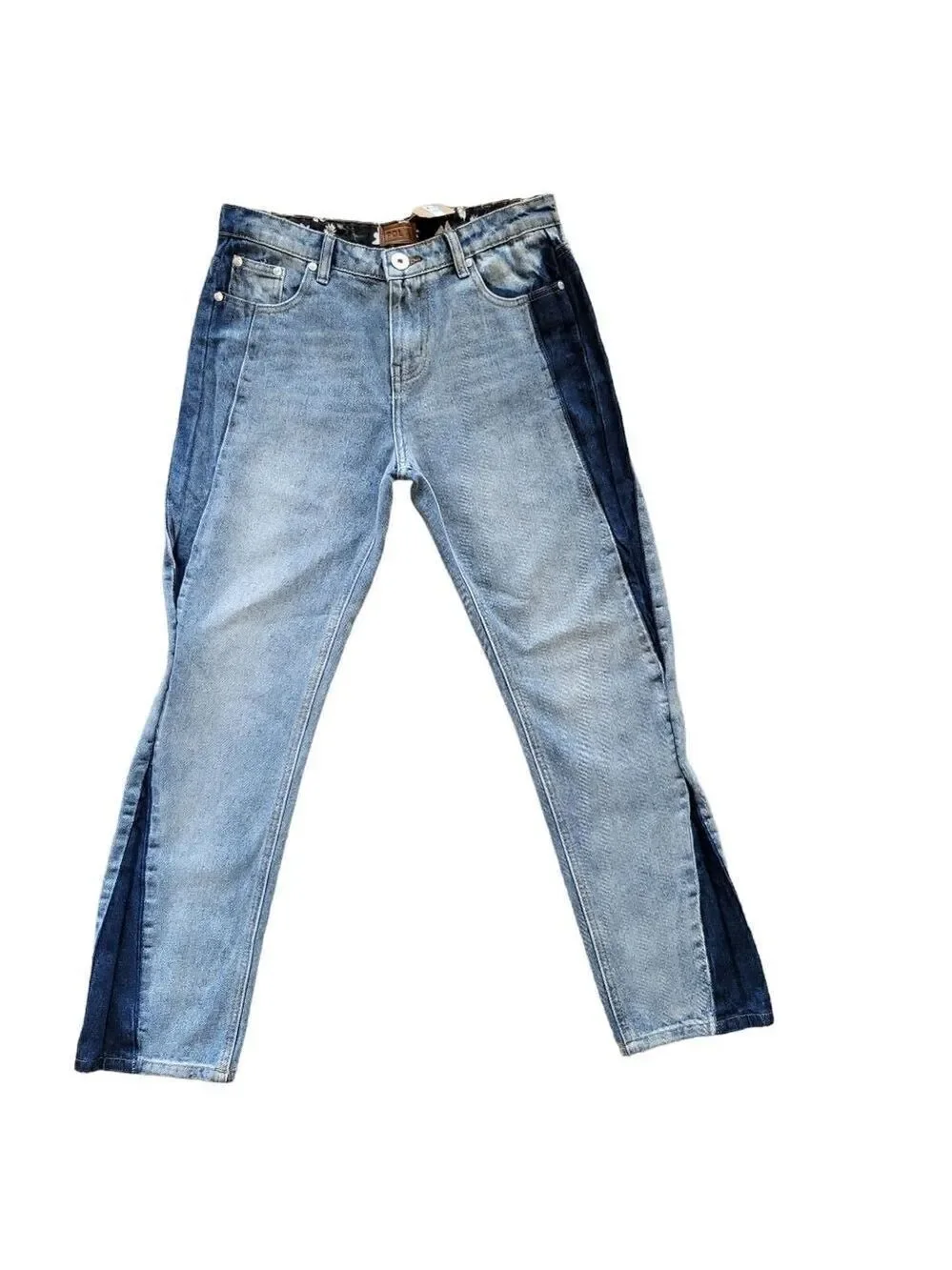 POL Jeans Women's Size 24 Light Wash Denim Two Tone Straight Leg Jeans - Picture 3 of 10